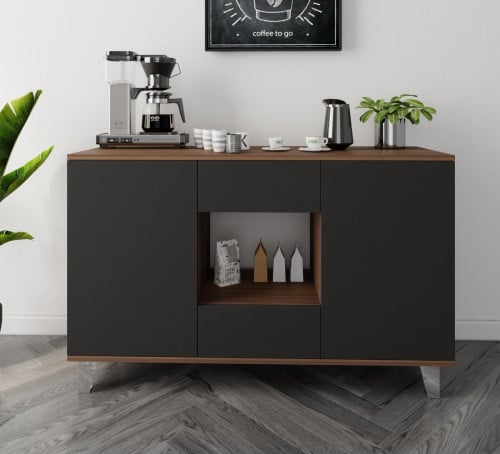 ركن قهوة مودرن اسود مع بني