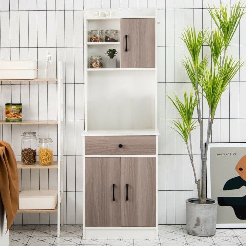 ركن قهوة طويل بدرفتين سفلية ودرج