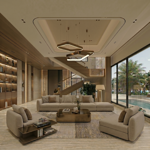 طقم كنب مودرن فاخر بتصميم وحدات مرنة ممتدة من ياقو...