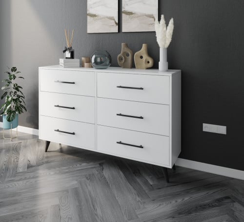 وحدة كونسول بأدراج لون أبيض