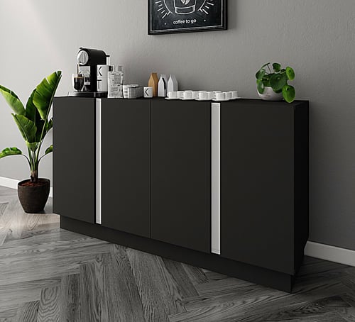 ركن قهوة لون أسود مع أبيض