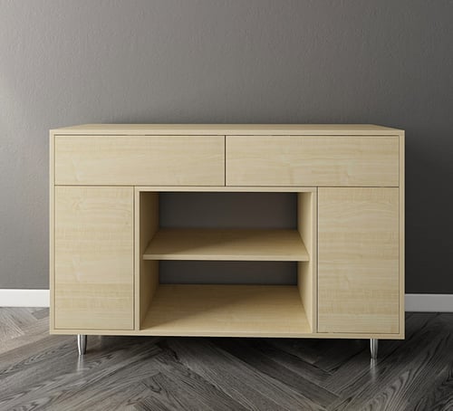 ركن قهوة لون بيج بدرفات وأدراج