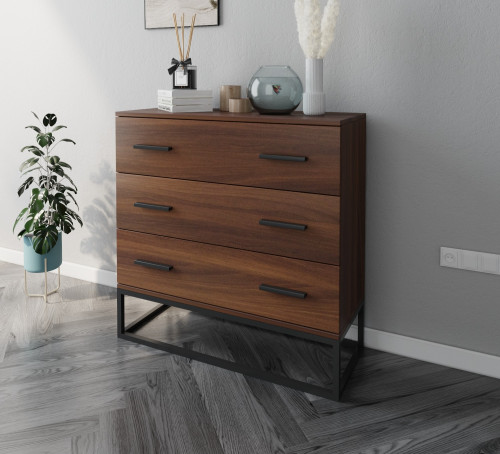 كونسول لون بني بـ 3 أدراج لون بني