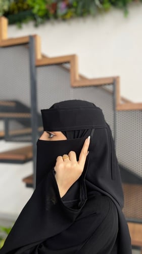 نقاب - وسط مطاط طويل بطانة للبشرة