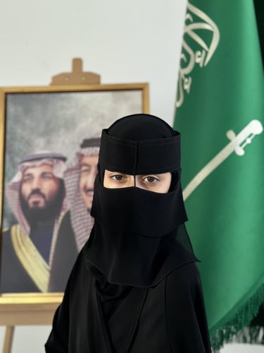 عباية راس + نقاب اليوم الوطني