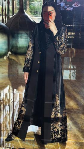 Blazer with chiffon embroidery, luxurious velvet,...