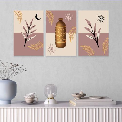 Modern canvas painting, three pieces, with an arti...