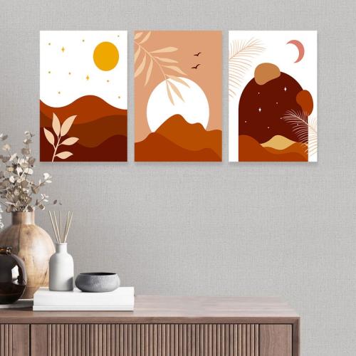 Modern canvas painting, three pieces, with an arti...