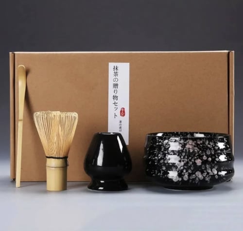 مجموعة أدوات الماتشا , أسود - اخضر | Matcha Set
