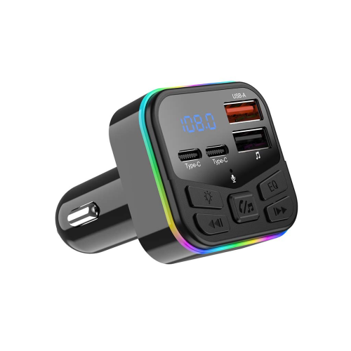مشغل MP3 ومستقبل بلوتوث للسيارة موديل C49 بإضاءة م...
