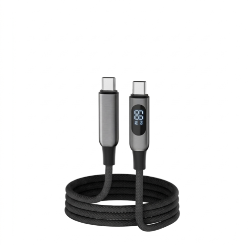 كيبل USB-C إلى USB-C بقوة 60واط مع شاشة عرض رقمية...