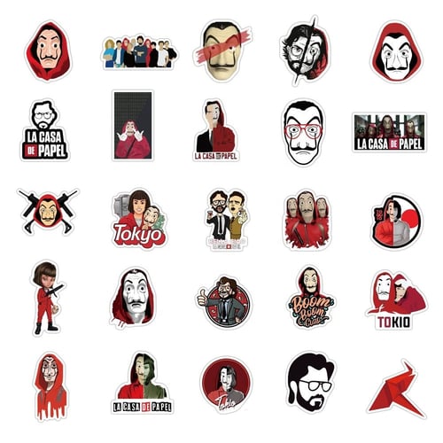 50Pcs Money Heist TV Shows Label Sticker