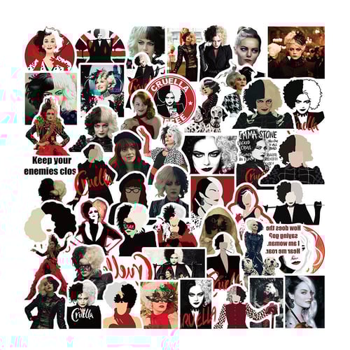 50pcs Cruella de Vil Graffiti Stickers