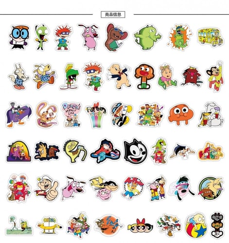 50pcs 90S Cartoon Collection Graffiti Stickers