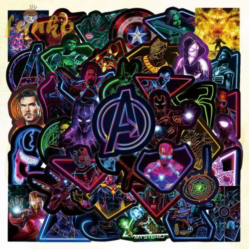 100PCS Neon Marvel The Avengers Stickers