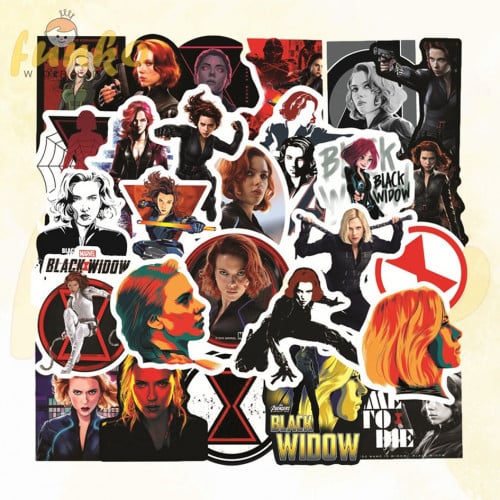 50pcs Black Widow Graffiti Sticker