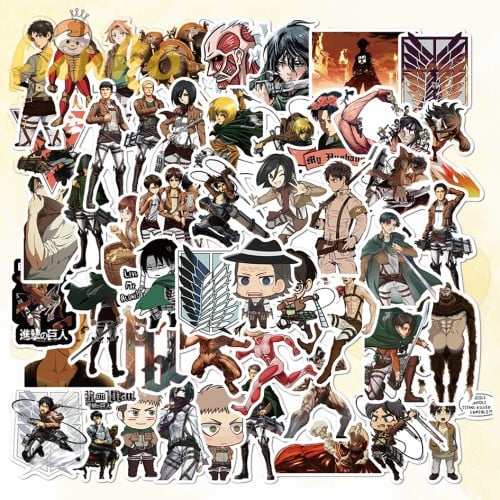 50Pcs Attack On Titan Stickers