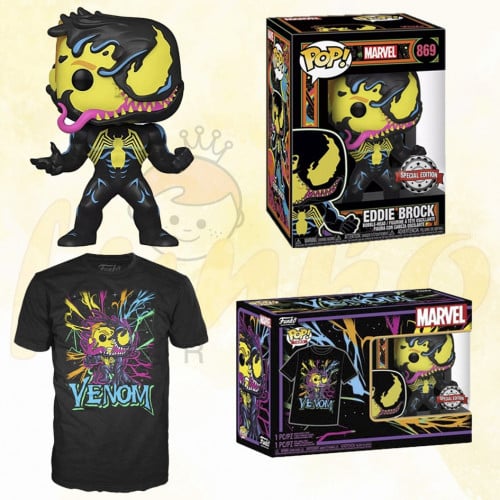 Pop! & Tee: Venom- Eddie Brock (Blacklight)