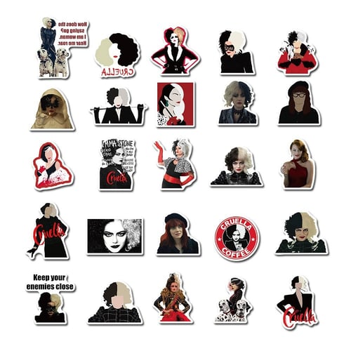 50pcs Cruella de Vil Graffiti Stickers