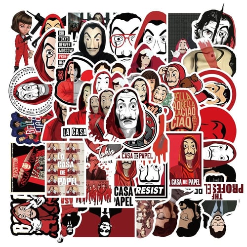 50Pcs Money Heist TV Shows Label Sticker