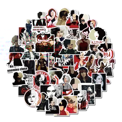 50pcs Cruella de Vil Graffiti Stickers