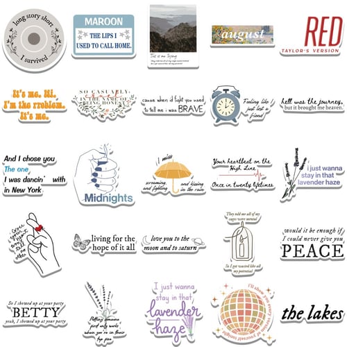 Taylor Swift Stickers - 50pc