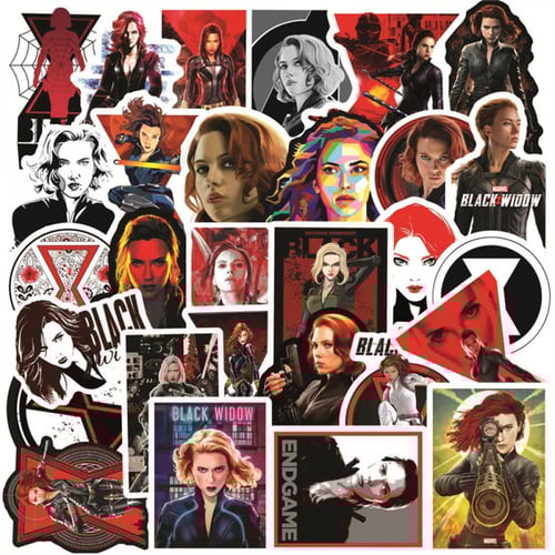 50pcs Black Widow Graffiti Sticker