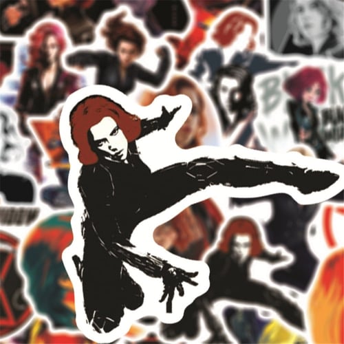 50pcs Black Widow Graffiti Sticker
