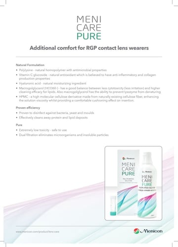 محلول ميني كير بيور للعدسات الصلبة 250 مل