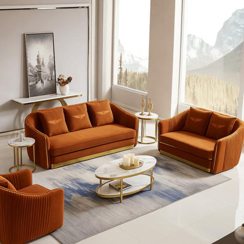 طقم جلوس من تصميم فاخر 6 اشخاص.