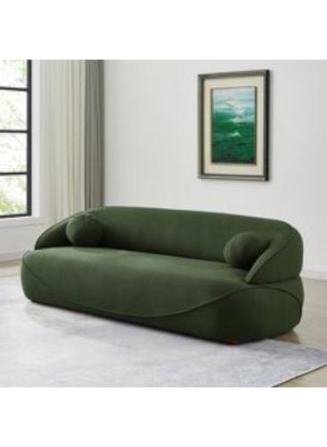 طقم كنب داخلي - قماش مخمل - أخضر - 180x80x80سم - خ...