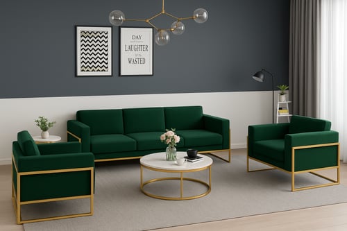 طقم كنب 5اشخاص 3 قطع بتصميم مميز