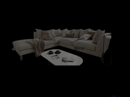 كنبة زواية بتصميم مميز باللون البيج MS_ID_LSF_0021