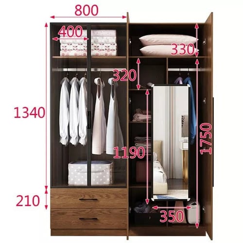 دولاب خشبي بباب زجاجي