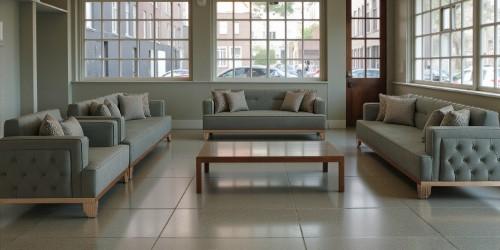 طقم كنب داخلي مصنوع من الخشب الأوروبي الطبيعي مع ت...