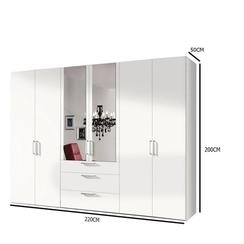 دولاب من اربع ابواب و ارفف و علاقات ملابس و ادرج