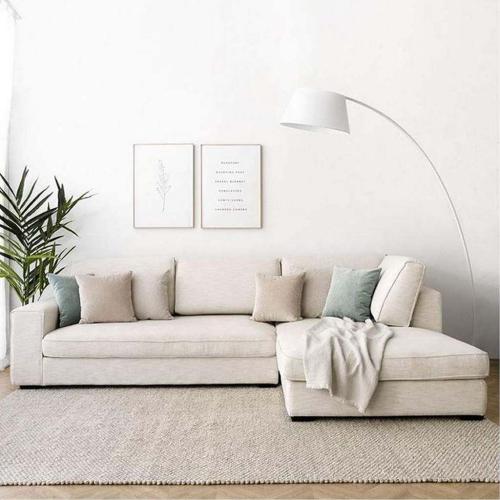 كنبة زواية بتصميم مميز باللون البيج