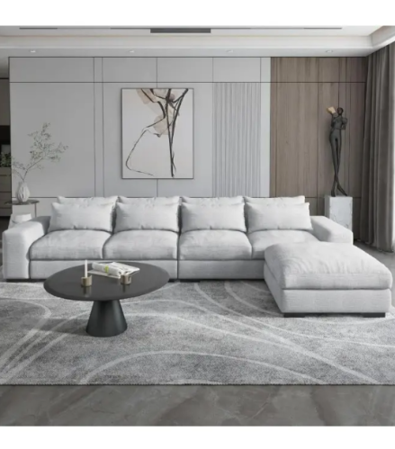 أريكة سليك سكاندينيفيان - تصميم على شكل حرف L - كت...