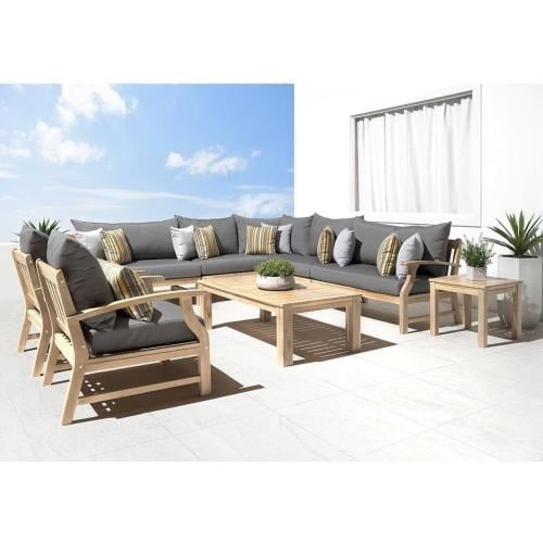 طقم جلسات خارجية من الخشب الأوروبي الطبيعي مكون من...