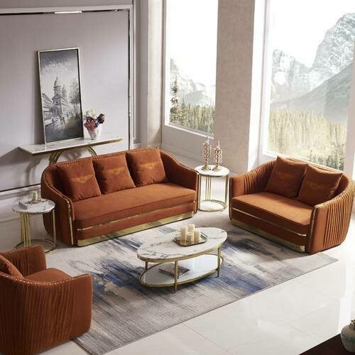 طقم جلوس من تصميم فاخر 6 اشخاص.