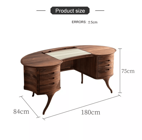 مكتب مع كرسي خشبي بتصميم كلاسيكي بمقاسات مختلفة