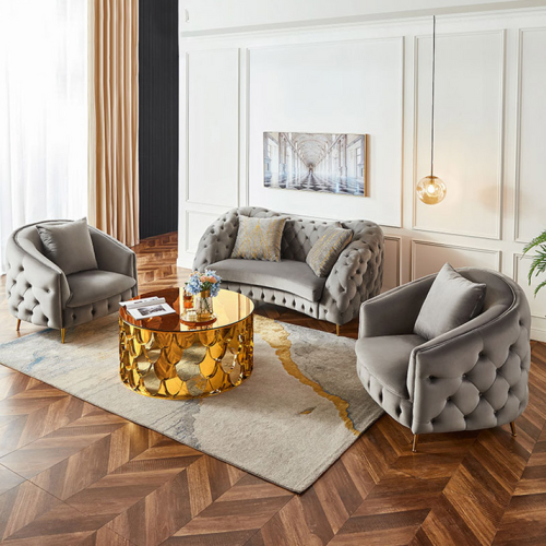 طقم كنب مخملي فاخر بتصميم مميز