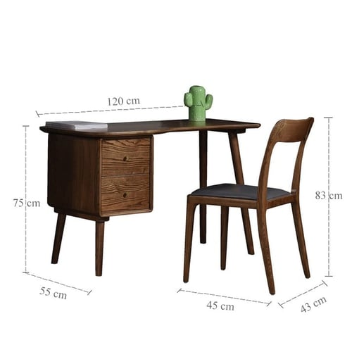 مكتب خشبي بكرسي تصميم فاخر