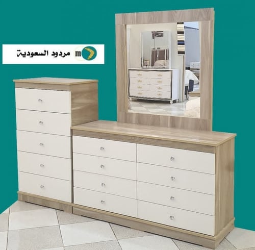 غرفة نوم فاخرة – خشب تايلندي – سرير مع دولاب وتسري...