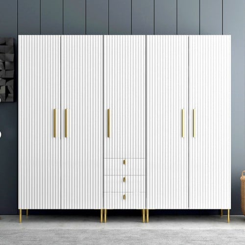 دولاب ملابس بخمس ابواب وادراج للتخزين