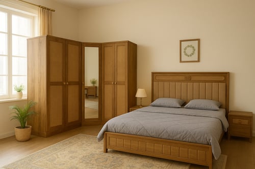 غرفة نوم كاملة مع الدولاب مصنوعة من خشب MDF تايلند...