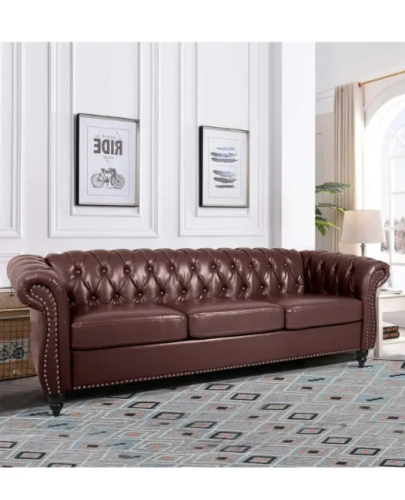 أريكة رويال بيور بليس - قماش جلد - بني - 220x85x80...