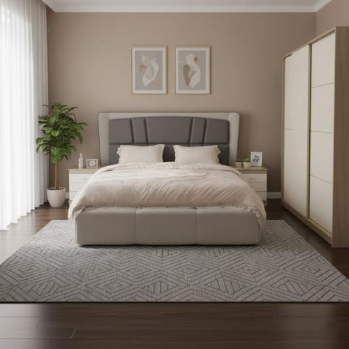 غرفة نوم فاخرة – خشب تايلندي – سرير مع دولاب وتسري...