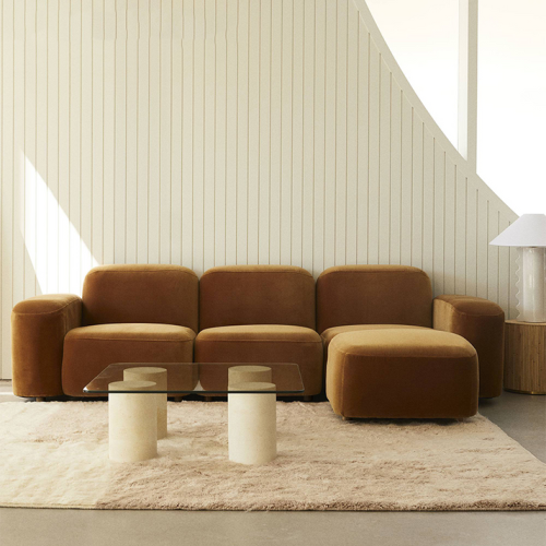 كنبة مخمليه أنيقه مع بف MS_ID_LSF_0010