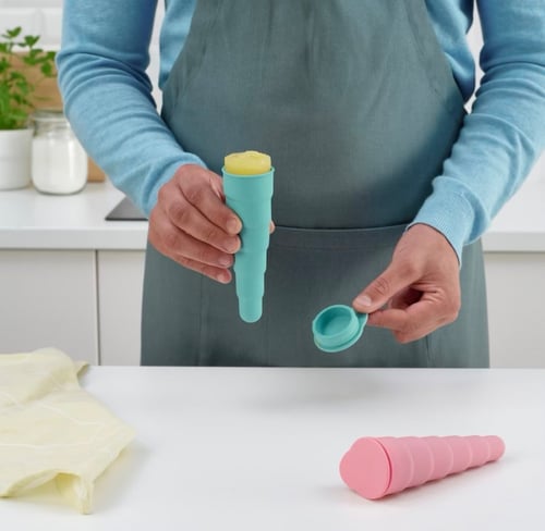 Ice lolly maker, pop-up turquoise/pink, 16 cm